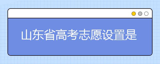 山東省高考志愿設(shè)置是什么？山東高考志愿怎么填？